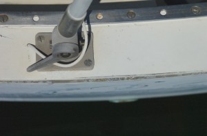 Crack along the transom of an Ericson 29
