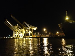 Night sailing out of the Alameda Estuary